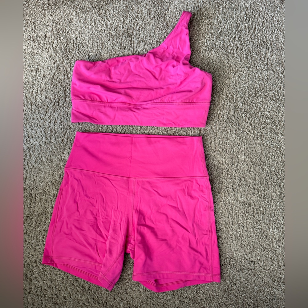 Lululemon Pink One-Shoulder Set
